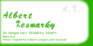 albert kesmarky business card